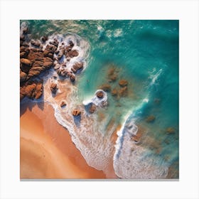 Aerial View Of A Beach 1 Canvas Print