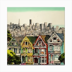 San Francisco Houses Canvas Print