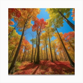 Autumn Forest Paintings Art Print 3 Canvas Print