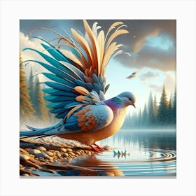 Dove On The Lake Canvas Print