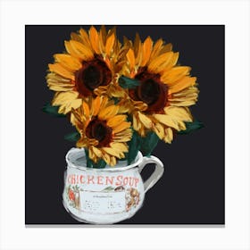 Sunflowers In A Mug Canvas Print