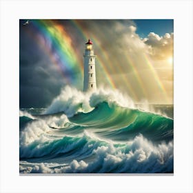 Rainbow Lighthouse Canvas Print