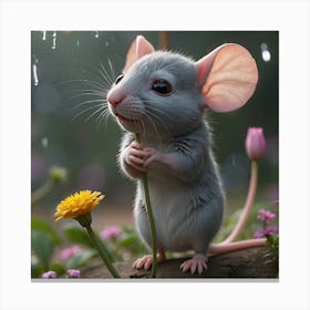 Mouse In The Rain 1 Canvas Print