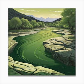 Lifelike Vision Green River Art 0 Canvas Print