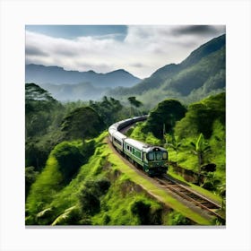 Train Landscape Transportation Mountain Travel Nature Road Railway Railroad Tree Transport (7) Canvas Print