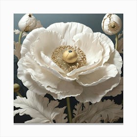 Aesthetic style, Large white poppy flower Canvas Print