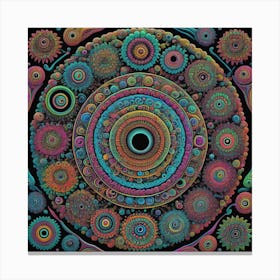 Psychedelic Circles Mandala Canvas Print