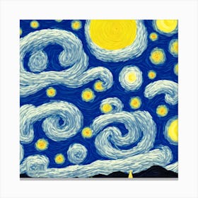 Totoro Starry Night 2 Canvas Print