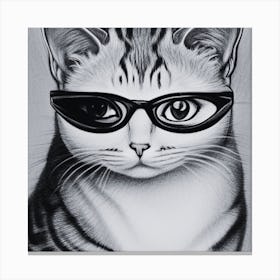 Cat With Glasses2 Canvas Print