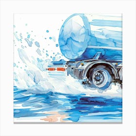 Water Truck In The Water Canvas Print