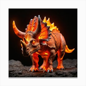 Glowing Magma Triceratops Canvas Print