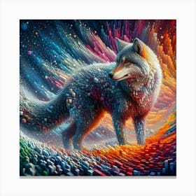 Abstract, wolf of cubes 2 Canvas Print