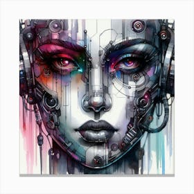 Girl With Headphones Canvas Print