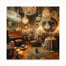 Room With Chandeliers Canvas Print