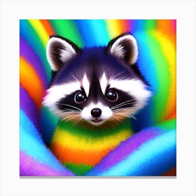 Rainbow Raccoon Canvas Print
