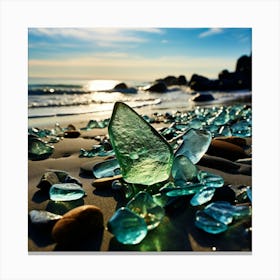 Sea Glass On The Beach 2 Canvas Print