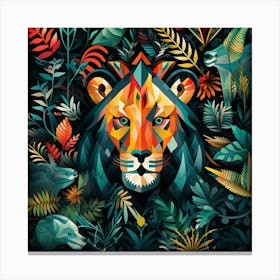 Lion In The Jungle 10 Canvas Print