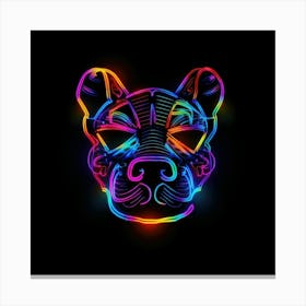 Neon Dog Head 7 Canvas Print