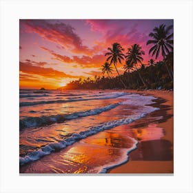 Sunset at The Beach Canvas Print