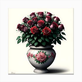 Roses In A Vase 5 Canvas Print