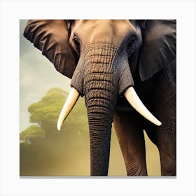 An Elephant In The Jungle Canvas Print