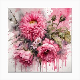 Pink Dahlias Canvas Print