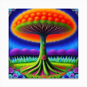 Psychedelic Tree Of Life Canvas Print