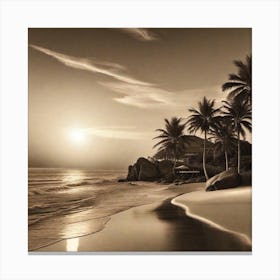 Sunset At The Beach 402 Canvas Print