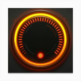 Clock With An Orange Light Canvas Print