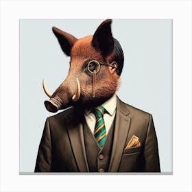 Pig In A Suit Canvas Print