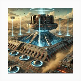 A Futuristic Scene Showing The Tectonic Shaker Sup Converted Canvas Print