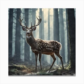 Deer In The Forest 194 Canvas Print