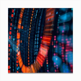 Abstract Image Of Binary Code Canvas Print