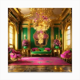 Futuristic Beautiful French Mansion Interior Glamo (30) Canvas Print