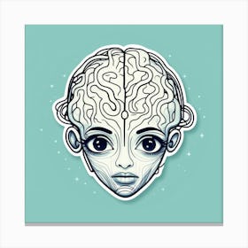 Girl With A Brain 4 Canvas Print