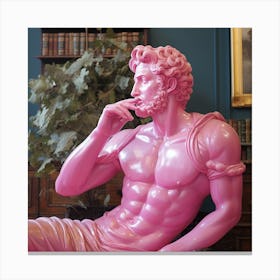 Pink Man, Pop Art Domesticity: Bust, Pink Ball, and Chewing Gum Display Canvas Print