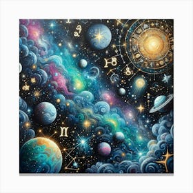 Astrology Canvas Painting Canvas Print