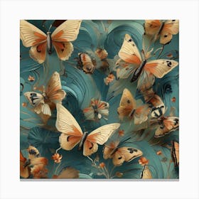 Art Deco butterflies Canvas Print
