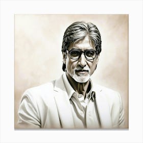 Chalk Painting Of Amitabh Bachchan Canvas Print