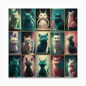 Cat Portraits Canvas Print