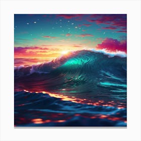 Sunset In The Ocean Canvas Print