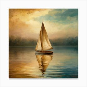 Sailboat At Sunset dark Canvas Print