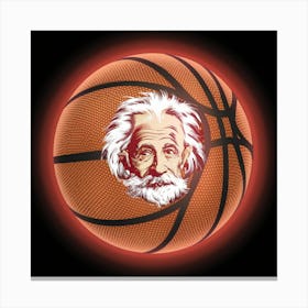 Basketball Ball With Albert Einstein 1 Canvas Print