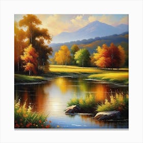 Autumn By The River 3 Canvas Print