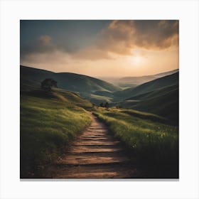 Path To The Sunset Canvas Print