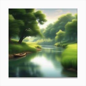 River In The Forest 34 Canvas Print