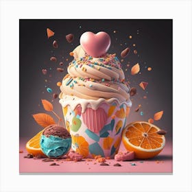 Cupcake - 3d Illustration Canvas Print