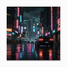 City At Night 1 Canvas Print