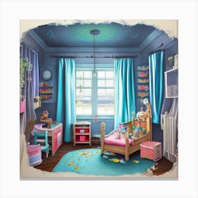 Luna I Want A Painting Of A Childs Room That Belongs To A Litt 3 Canvas Print