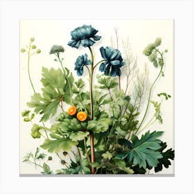 Blue Anemones Canvas Print